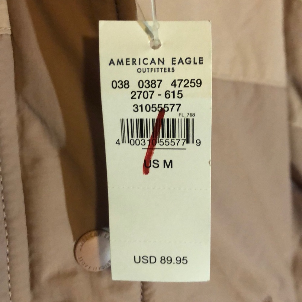NWT! American Eagle Pink Tri-Color Puffer Jacket! - Picture 4 of 5